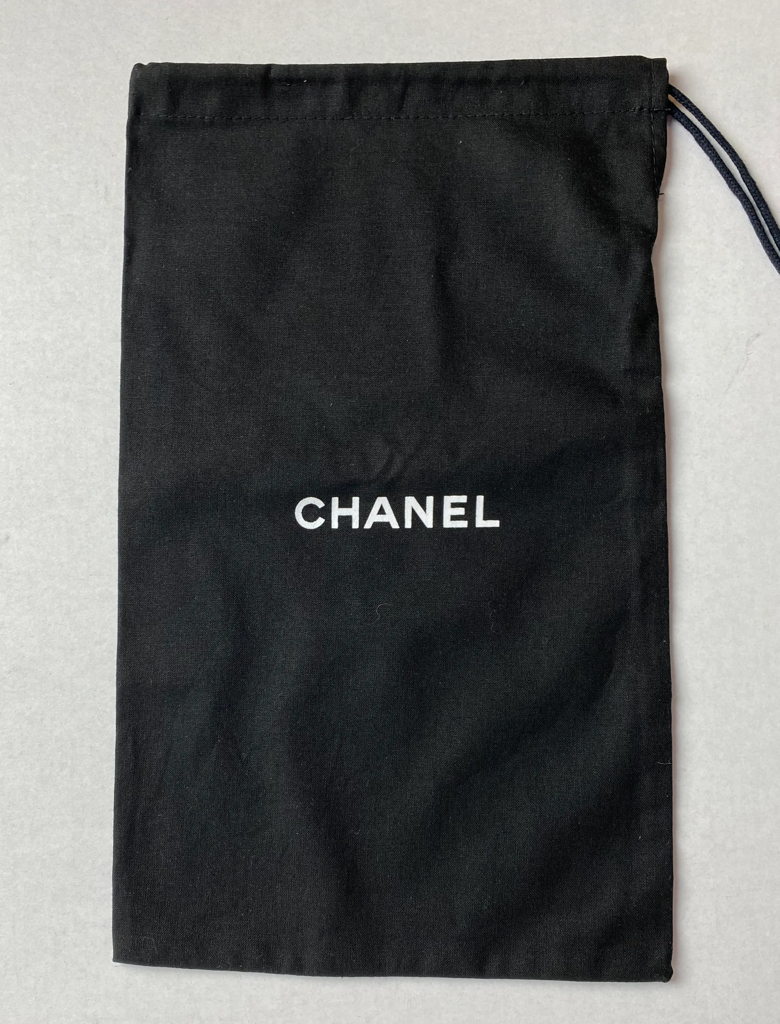 100% Auth Chanel Set of Two Black Shoe/ Small Bag/ Wallet Dust Bags 13"x 7.75"
