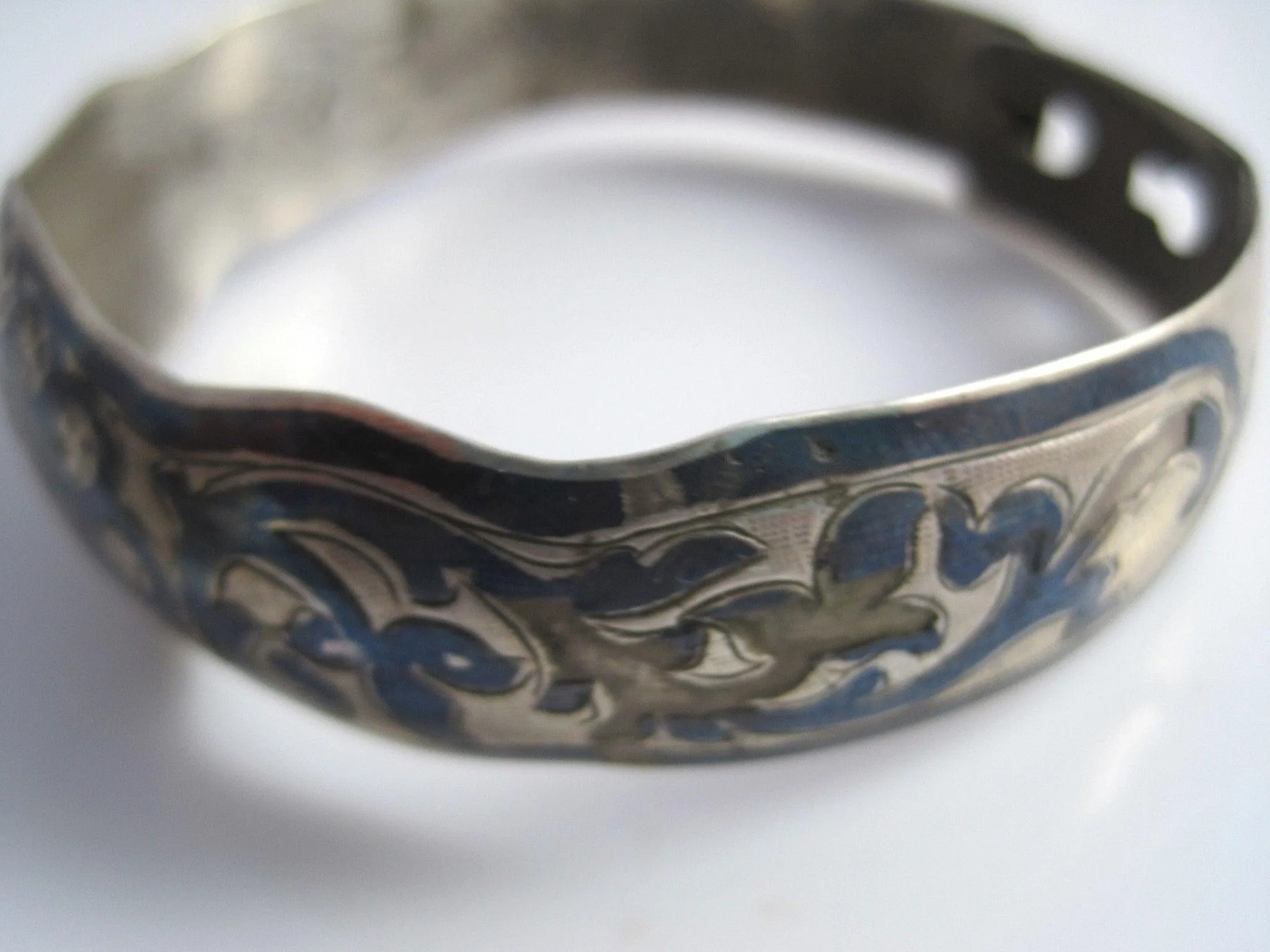 Antique Pair of Silver and Niello Bracelets from Sketcha or Isketche, Xanthi