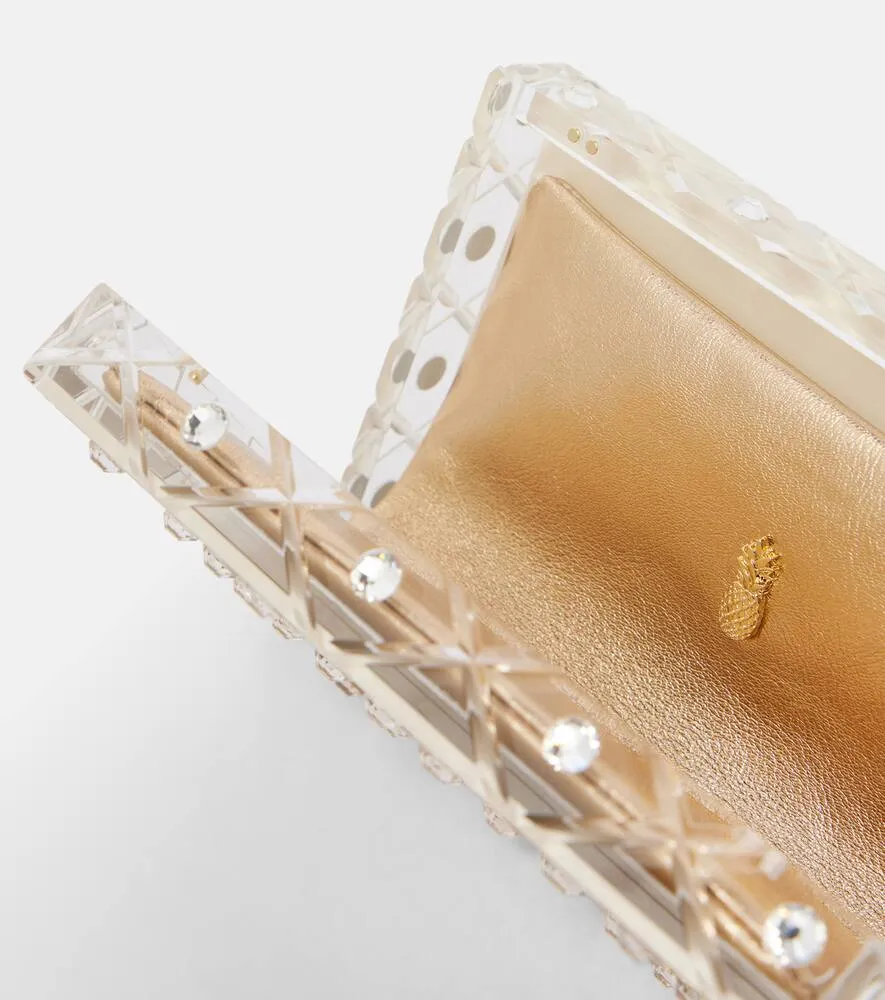 Aquazzura Deco embellished clutch