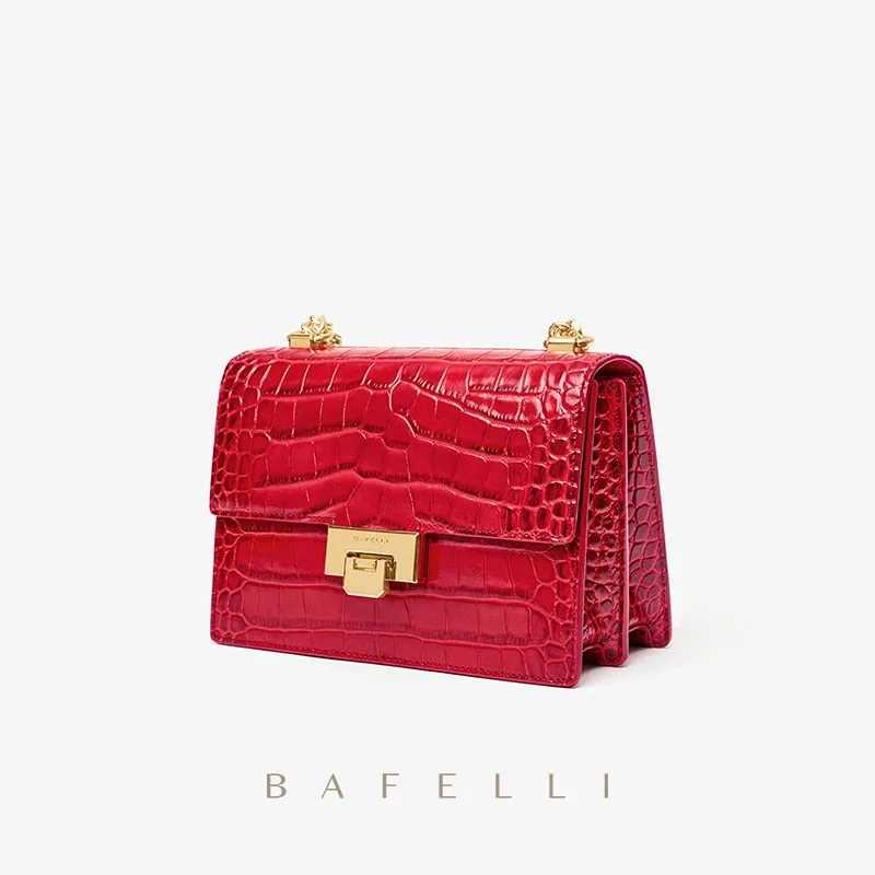 BAFELLI DESIGNER HANDBAGS 2021 NEW ONE-SHOULDER MESSENGER HANDBAGS CHAIN SMALL SQUARE BAG FASHION BAGUETTE BAG
