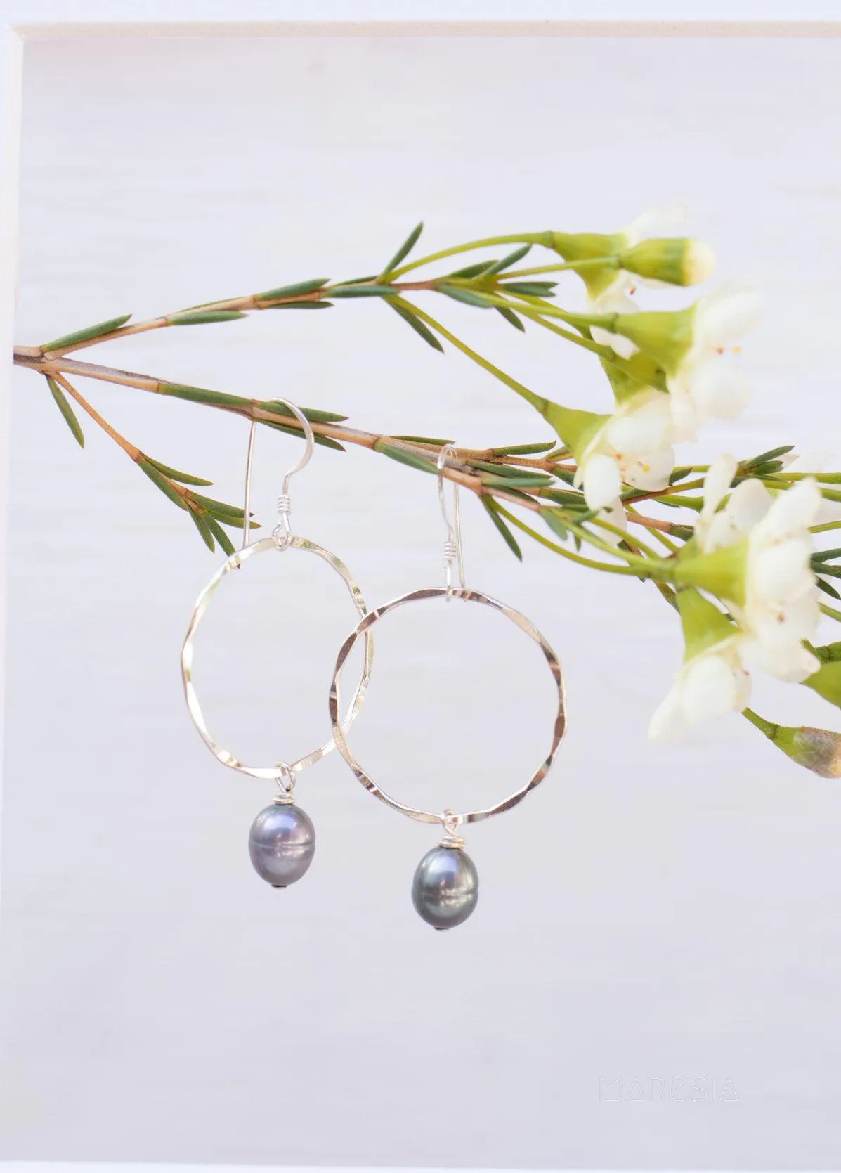 Black Pearl Earrings ~ Sterling Silver or Gold Filled ~ ME125