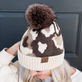 CC Chenille Abstract Print Beanie