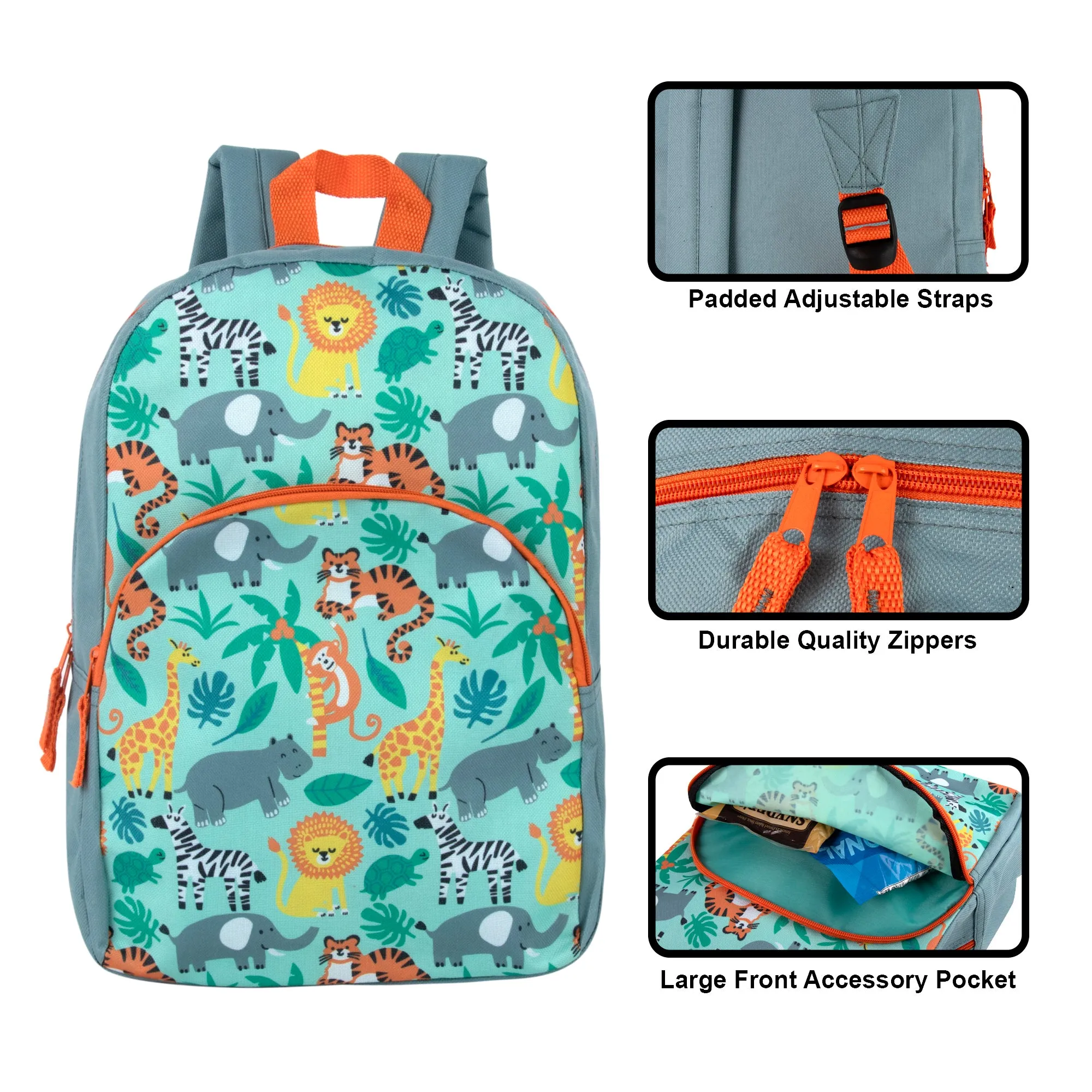 Character Backpack School Bag 38cm 14L Capacity - 8 Prints