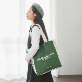 Christmas Gift 2021 New Women Canvas Bag Large Capacity Shopping Books Bags Cotton Shoulder Bags London Letters Print Handbag Tote For Girls