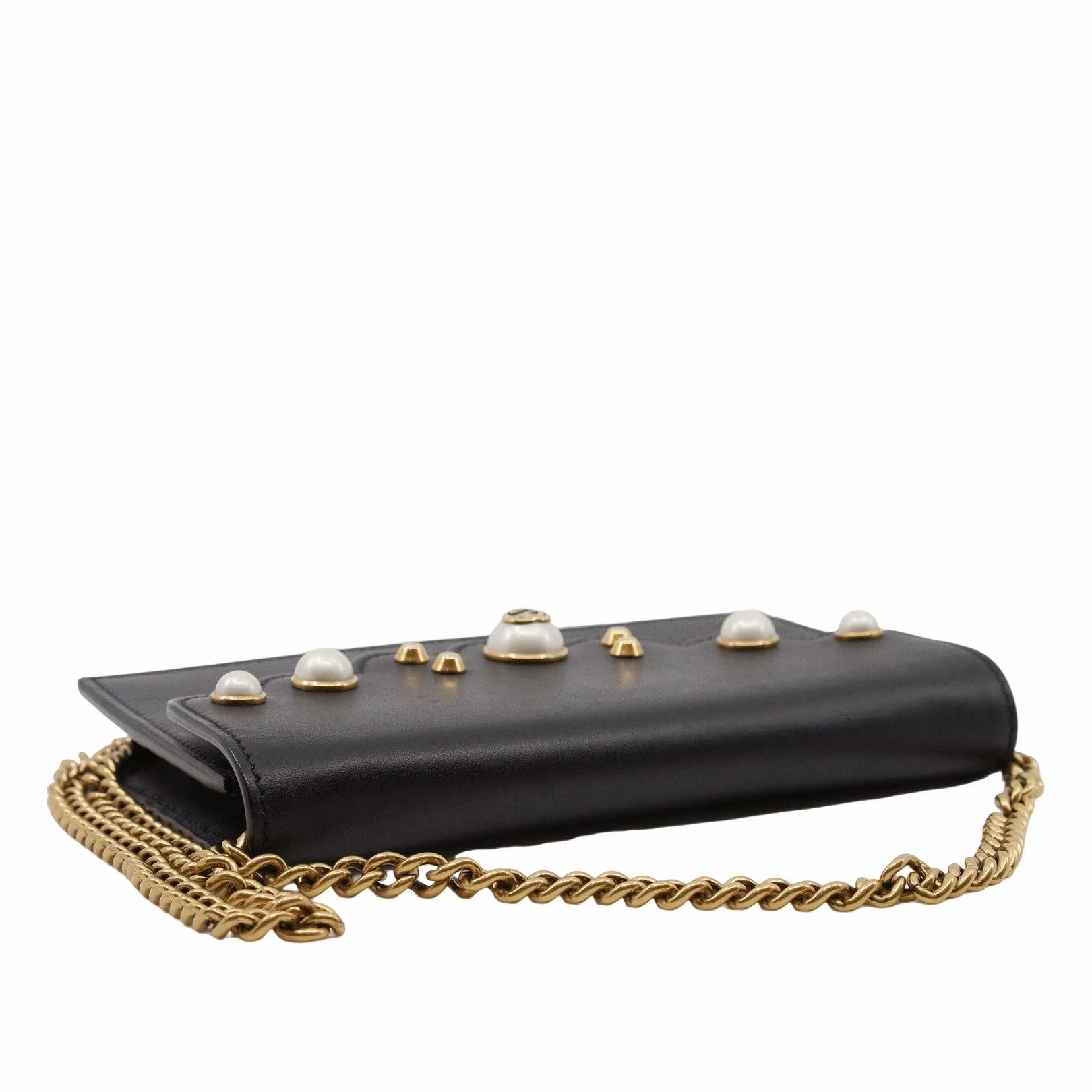 CLUTCH BAG MARMONT LEATHER black pearl  ghw