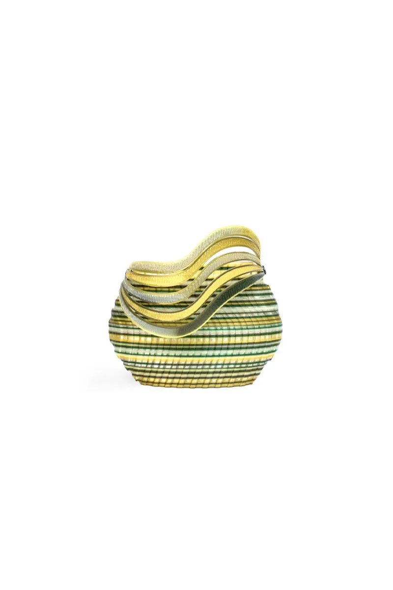 CULT MIA X TOUCHLESS GREEN AND YELLOW GEM BLEND HANDBAG