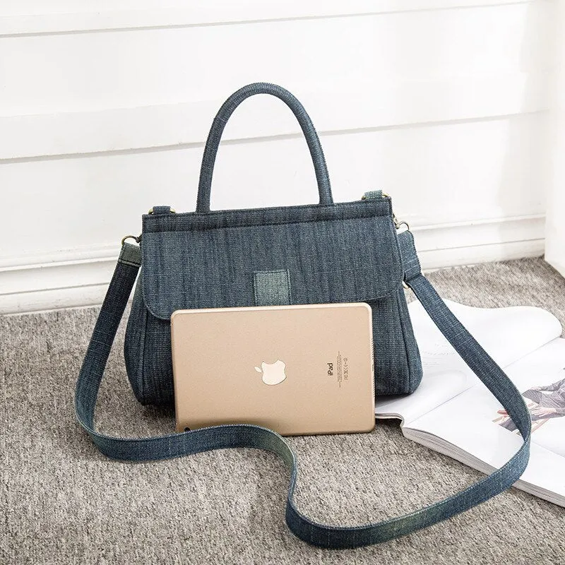 Denim Women handbag 2021 New High Quality Jeans Crossbody Bag Vintage female big Tote Travel Shoulder Bag Large Bolsa blue