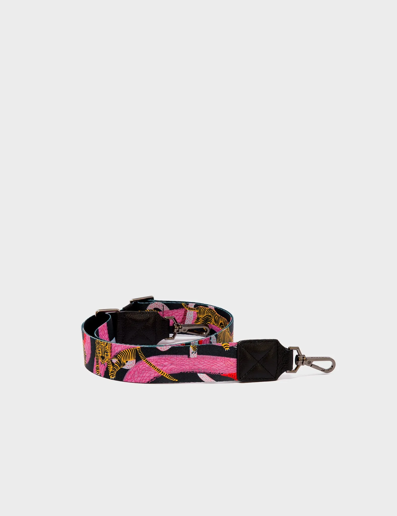 Detachable Crossbody Black Nylon Strap - Tangle Tales Black Print