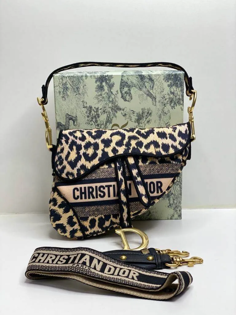 Dior SADDLE BAG Beige Multicolor Mizza Embroidery