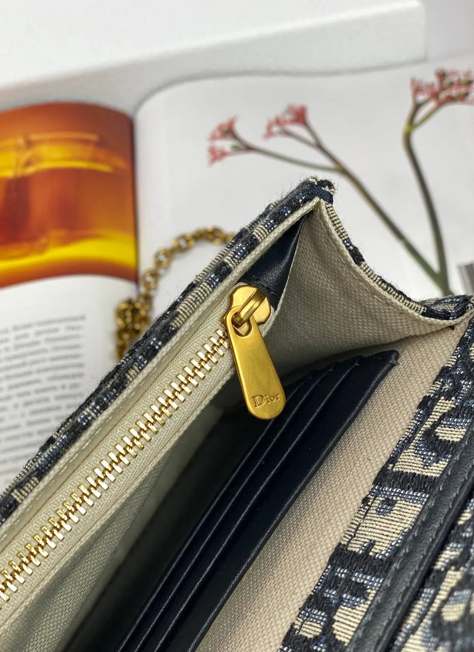Dior SADDLE BAG Blue Oblique Jacquard
