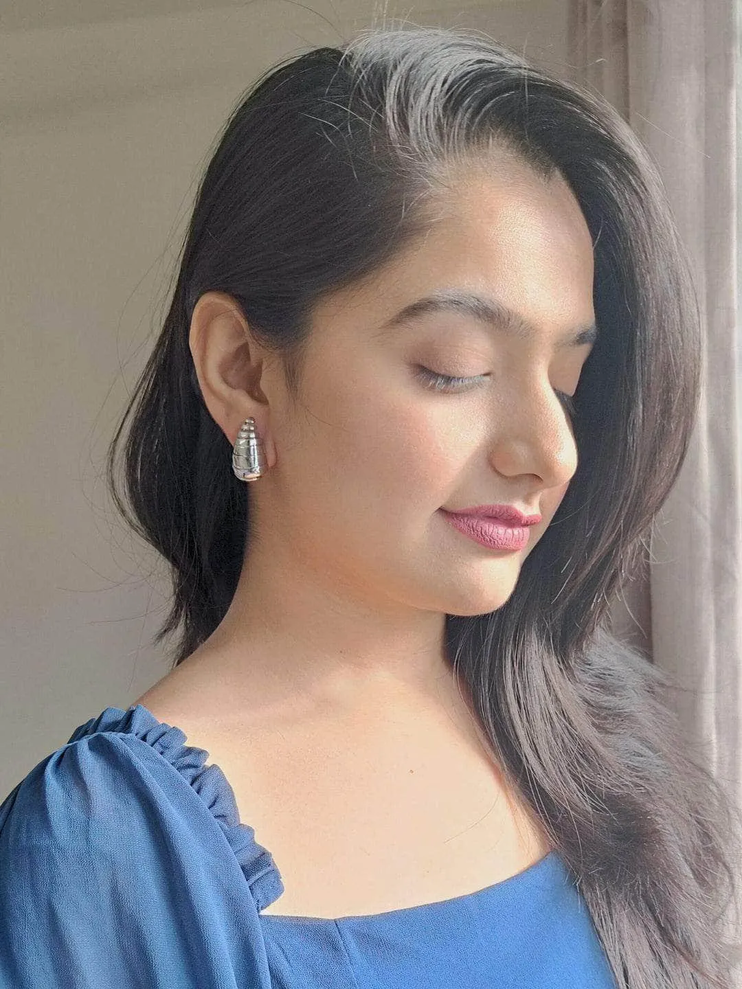 Dome Drop Earrings Silver