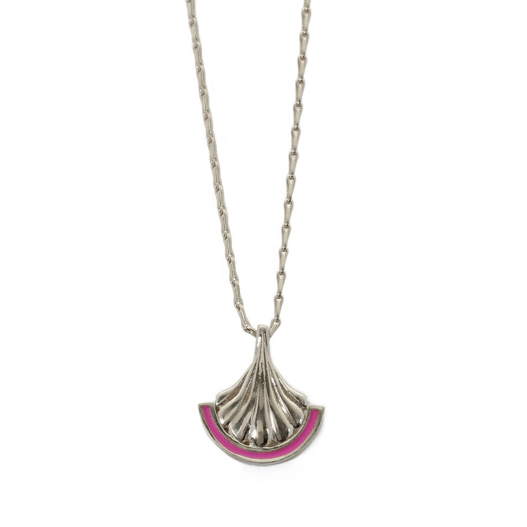 Enamel Pillar Pink Necklace