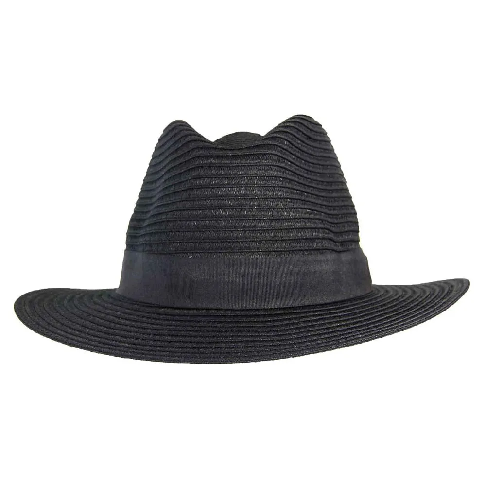 Evoke Flexibraid Phoenix Unisex Fedora - Black/Black