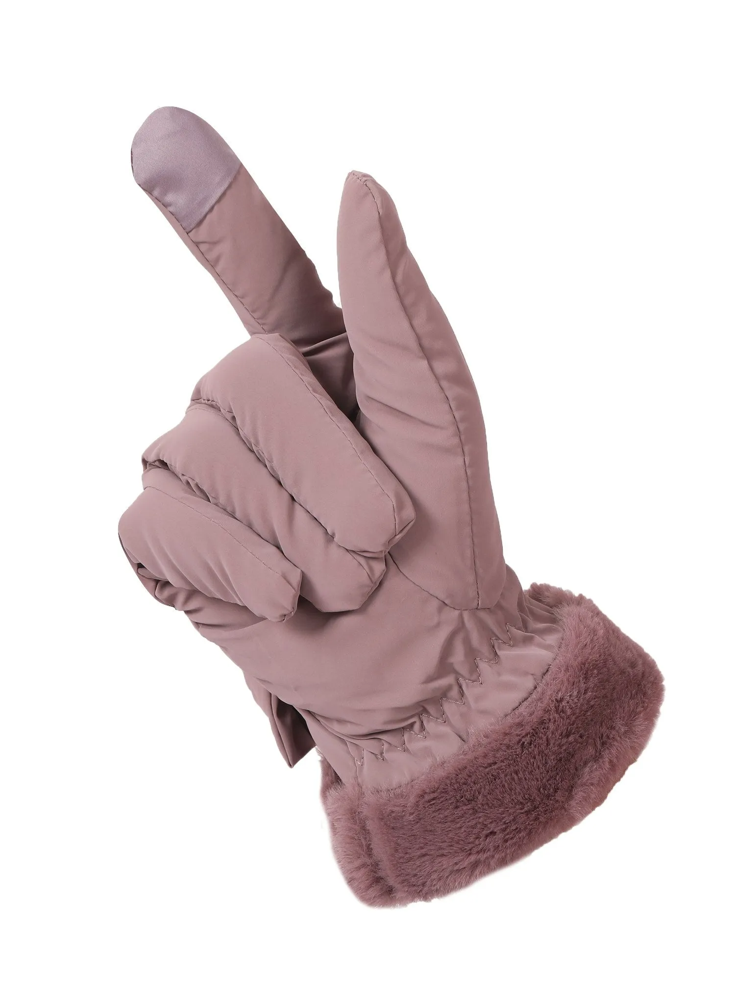 FabSeasons Water-Resistant Touchscreen Purple Winter Gloves for Girls and Women: Fits 10 Years & Above