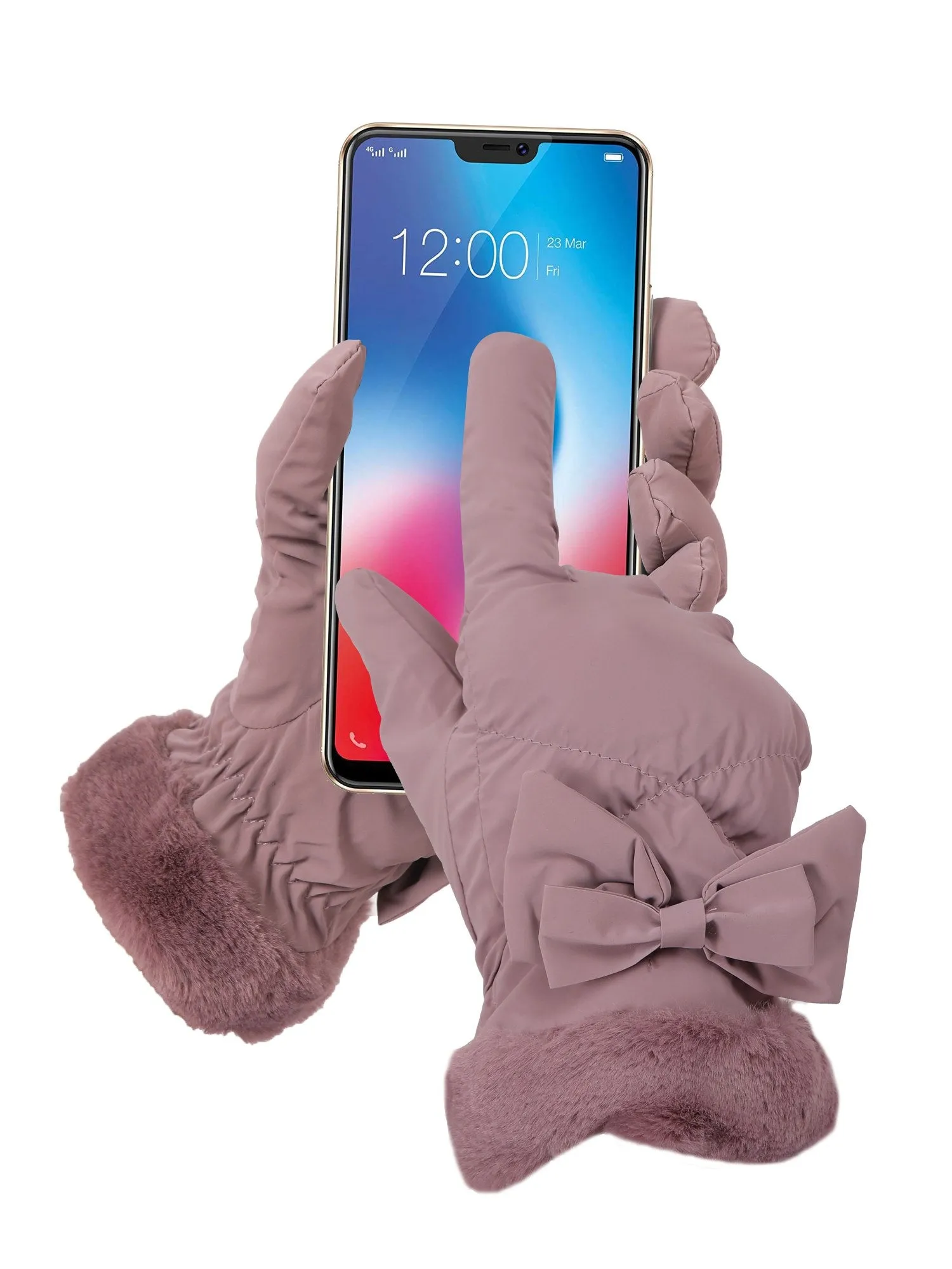 FabSeasons Water-Resistant Touchscreen Purple Winter Gloves for Girls and Women: Fits 10 Years & Above