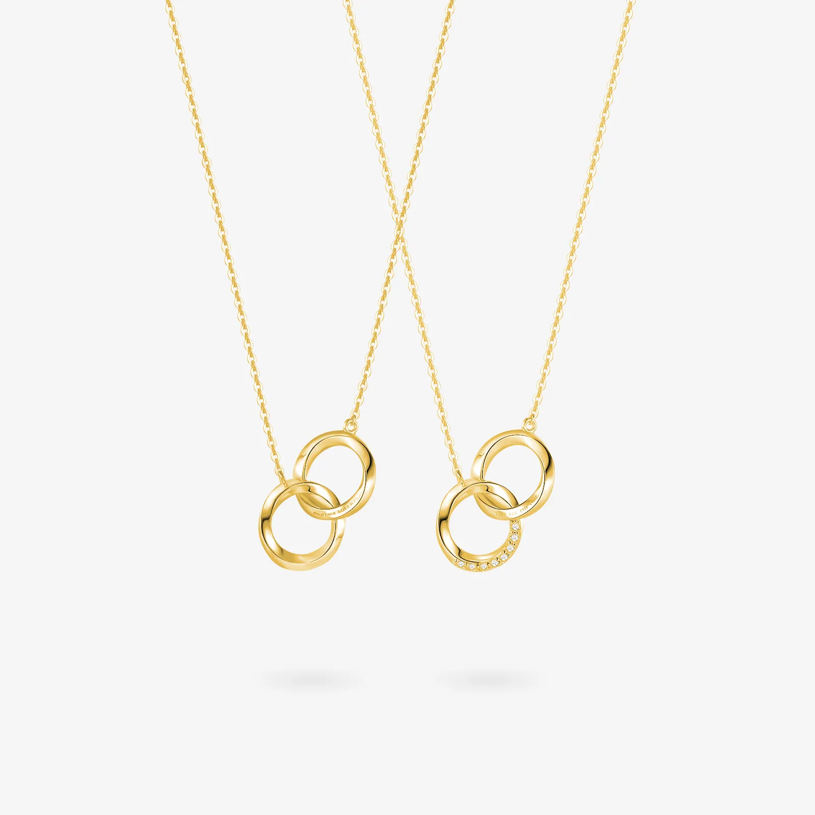 FANCIME "Connected" Mobius Matching Ring Sterling Silver Necklace
