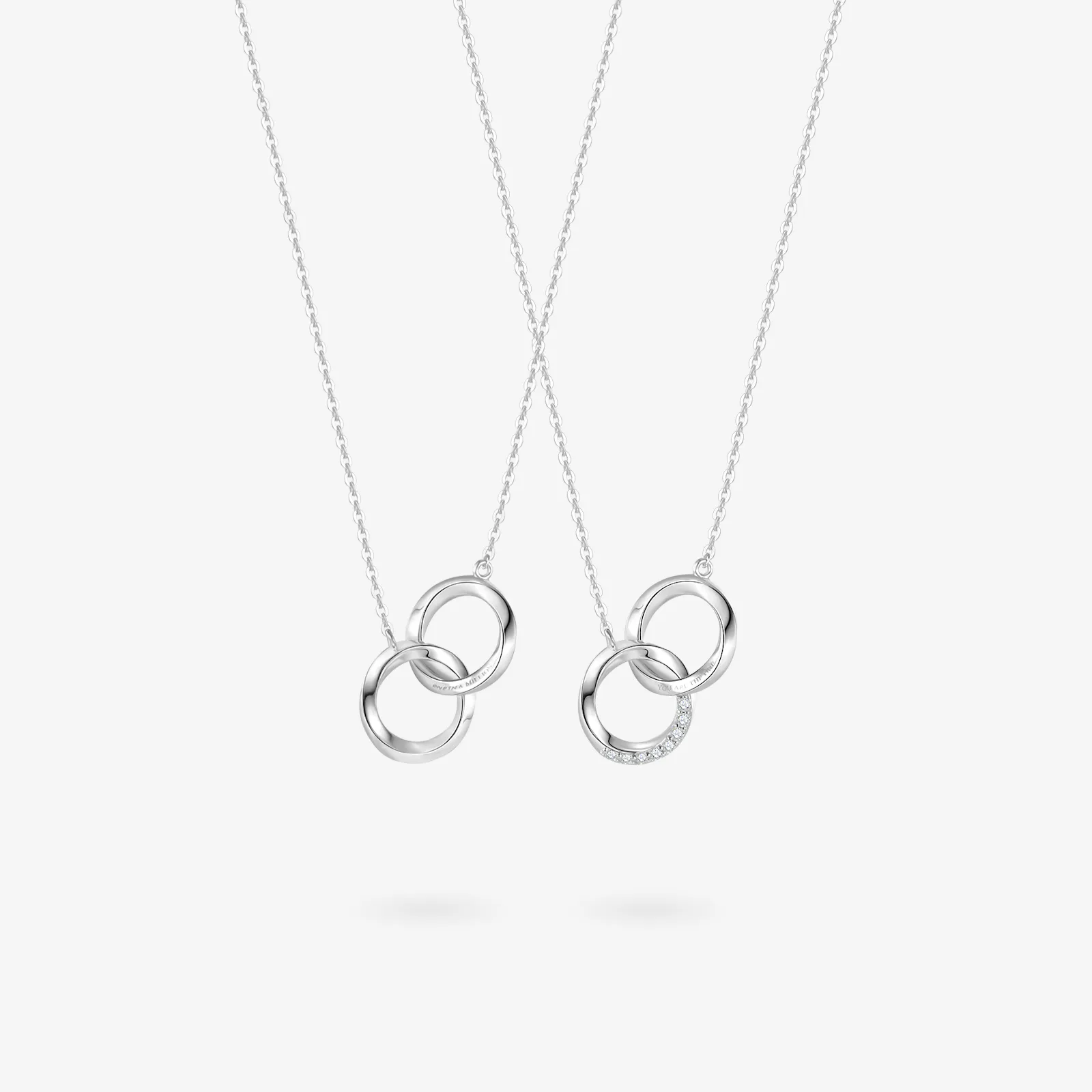 FANCIME "Connected" Mobius Matching Ring Sterling Silver Necklace