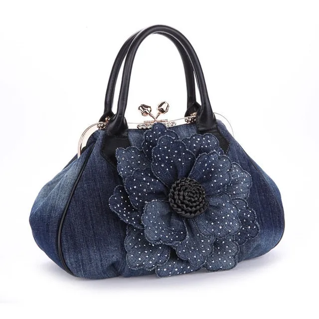 Flower Messenger Canvas Casual Women Tote
