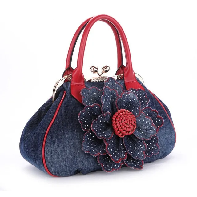 Flower Messenger Canvas Casual Women Tote