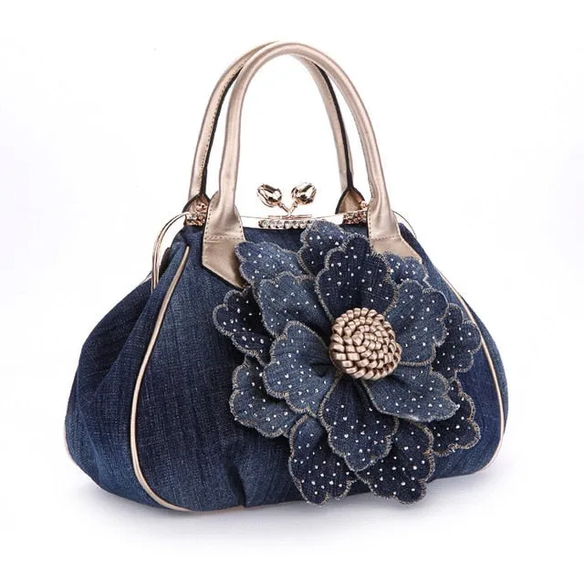 Flower Messenger Canvas Casual Women Tote