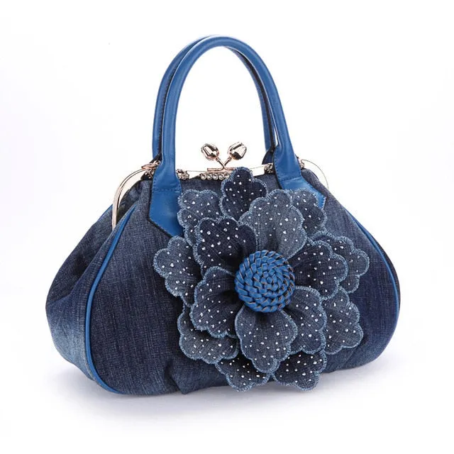 Flower Messenger Canvas Casual Women Tote