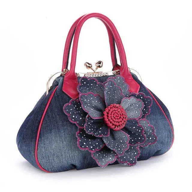 Flower Messenger Canvas Casual Women Tote