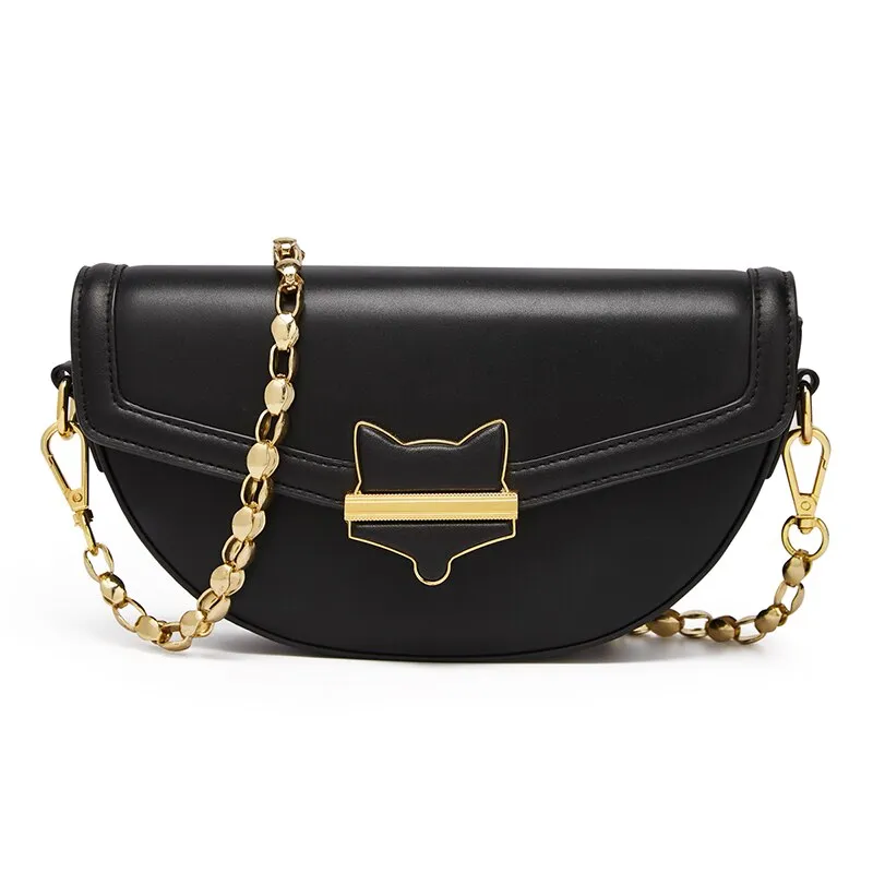 FOXER Fashion Lady Split Leather Chain Shoulder Bag Retro Niche Luxury Hobo Bag High-Quality Small Handbag Underarm Woman Bag