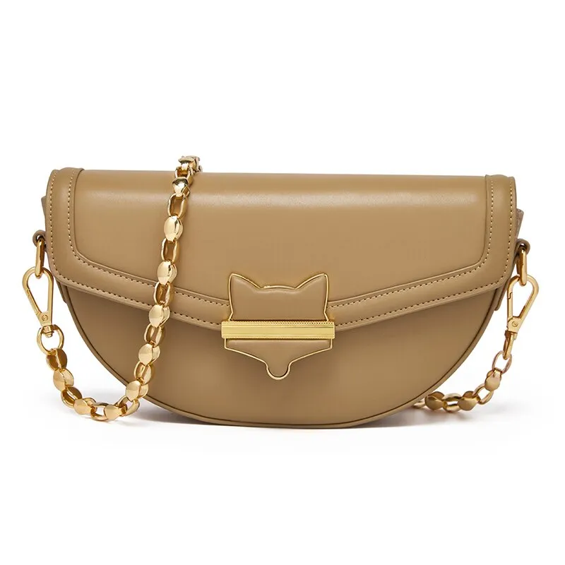 FOXER Fashion Lady Split Leather Chain Shoulder Bag Retro Niche Luxury Hobo Bag High-Quality Small Handbag Underarm Woman Bag