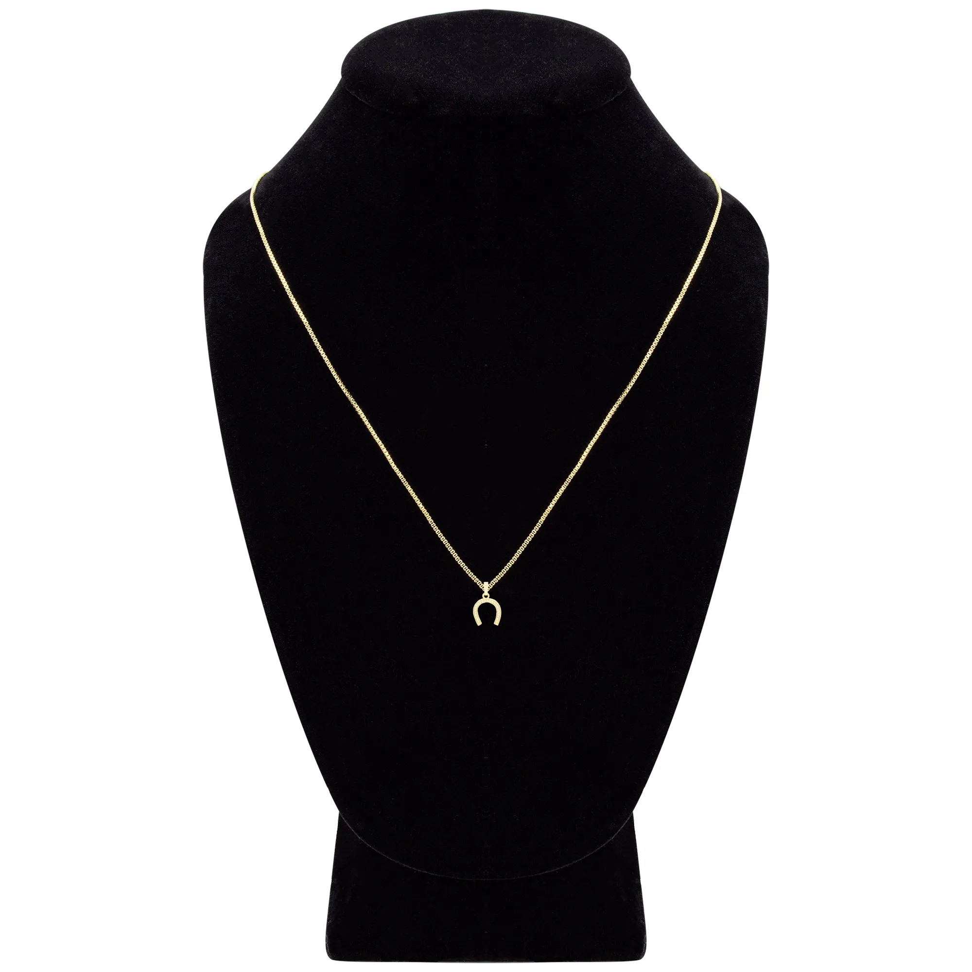 Horseshoe Cubic Zirconia Pendant With 14K Gold Filled Necklace Set