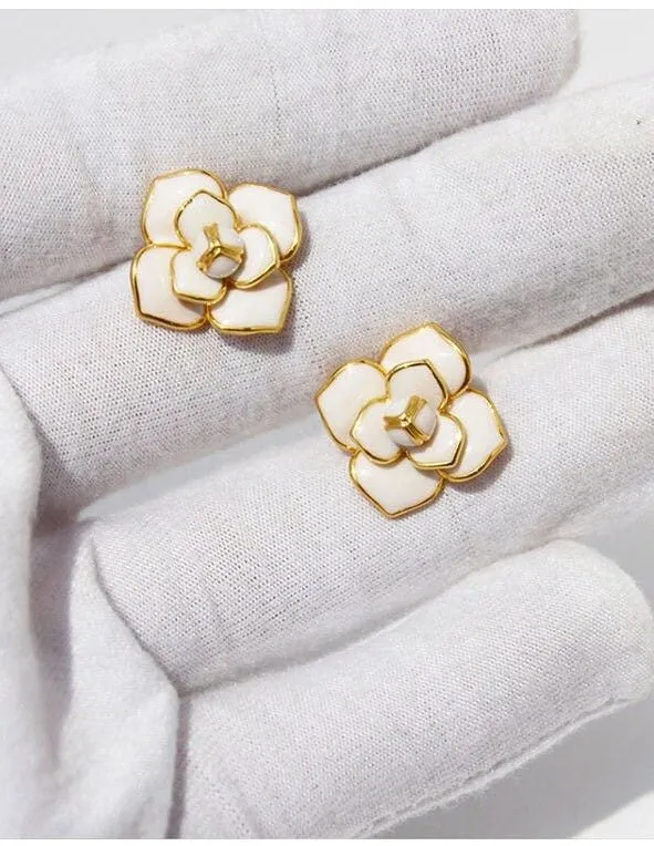Kelly S925 Silver Earrings, Elegant White & Gold Rose | Vintage Inspired