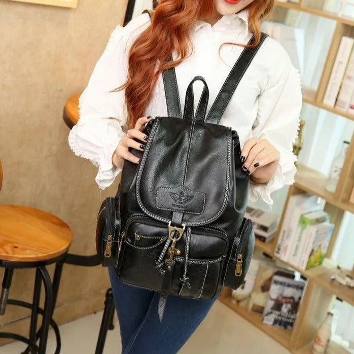 Leather Casual Backpacks Vintage Style