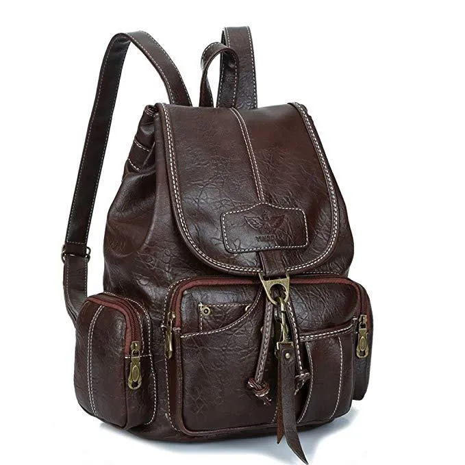 Leather Casual Backpacks Vintage Style