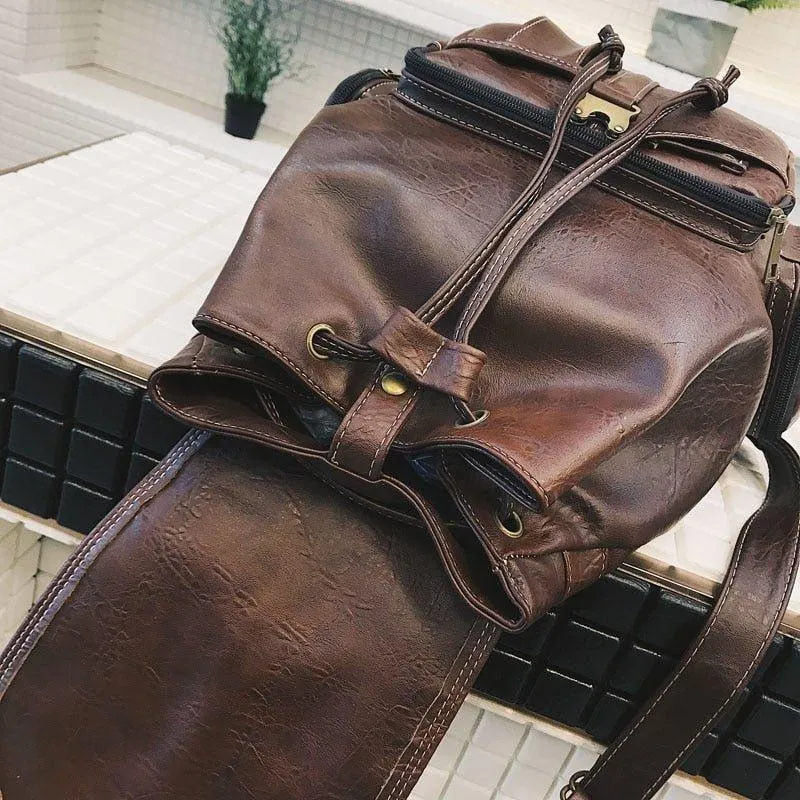 Leather Casual Backpacks Vintage Style