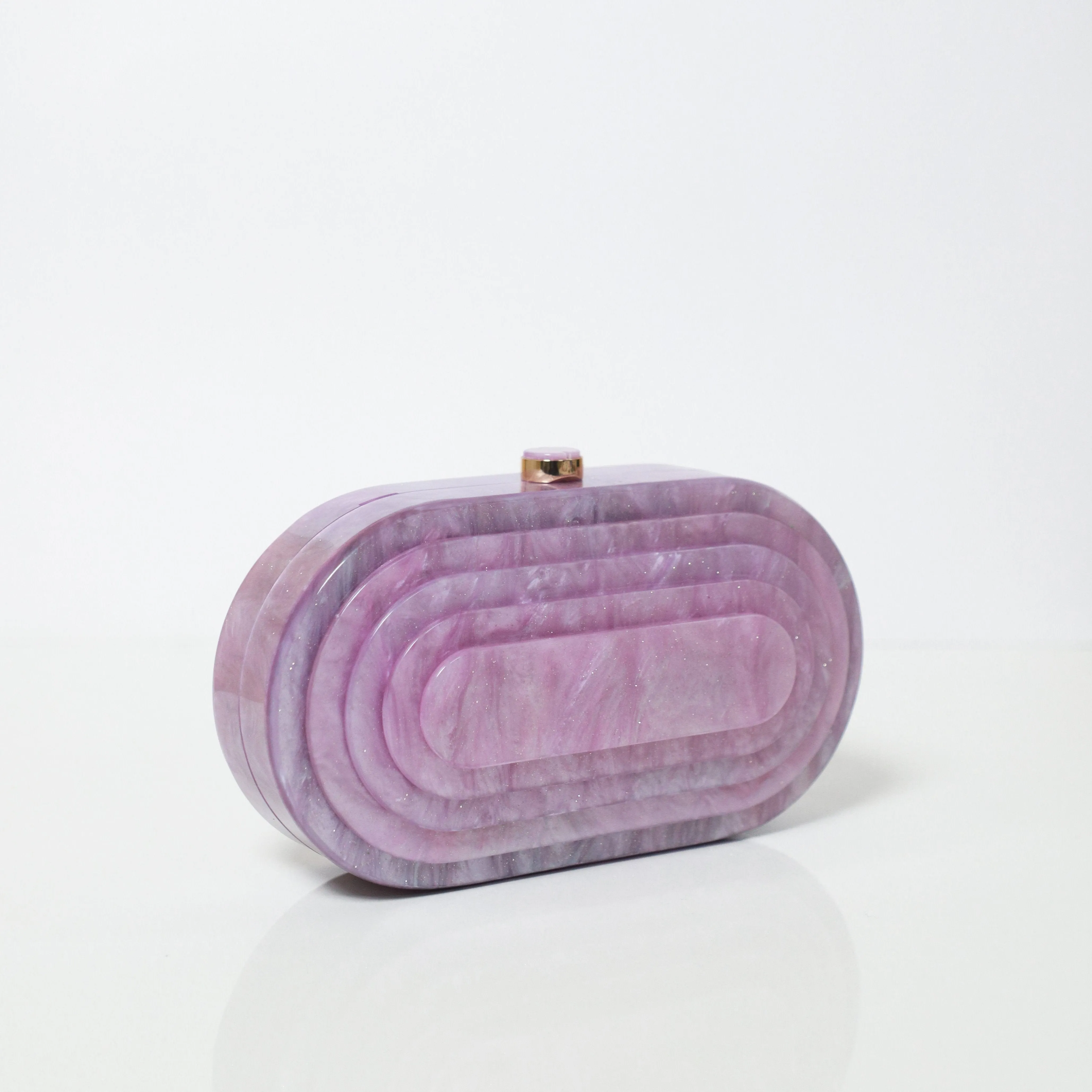 Lilac Acrylic Party Clutch with Detachable Sling