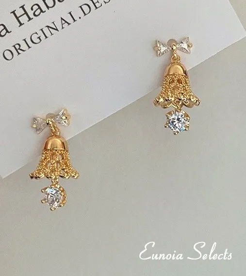 Lucy S925 Silver Jingle Bell Earrings, Hanging Christmas Ornament | Sparkle Shine