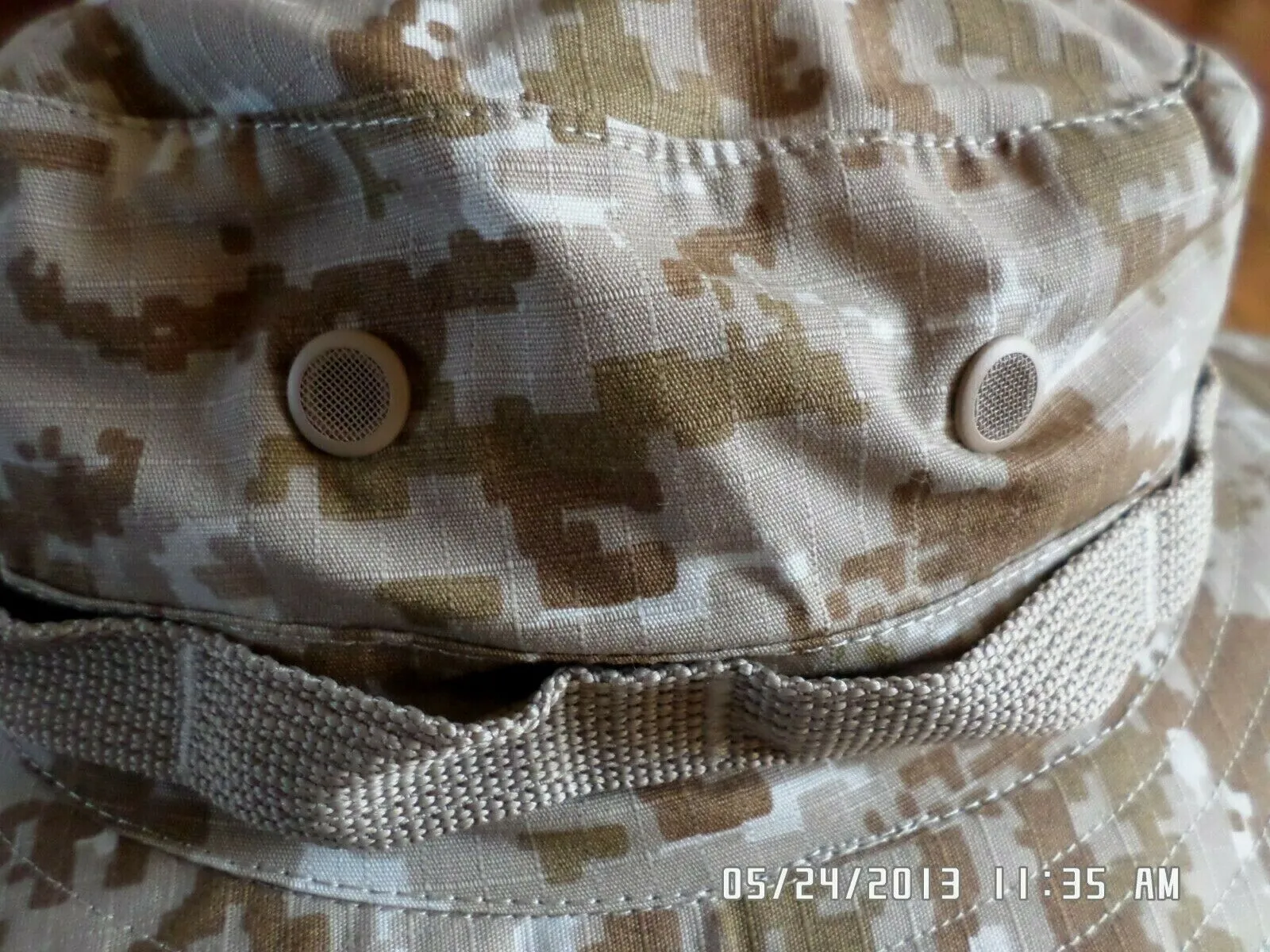 MARINE CORPS STYLE DIGITAL DESERT CAMOUFLAGE BOONIE HAT X- LARGE 7 3/4 WITH EGA
