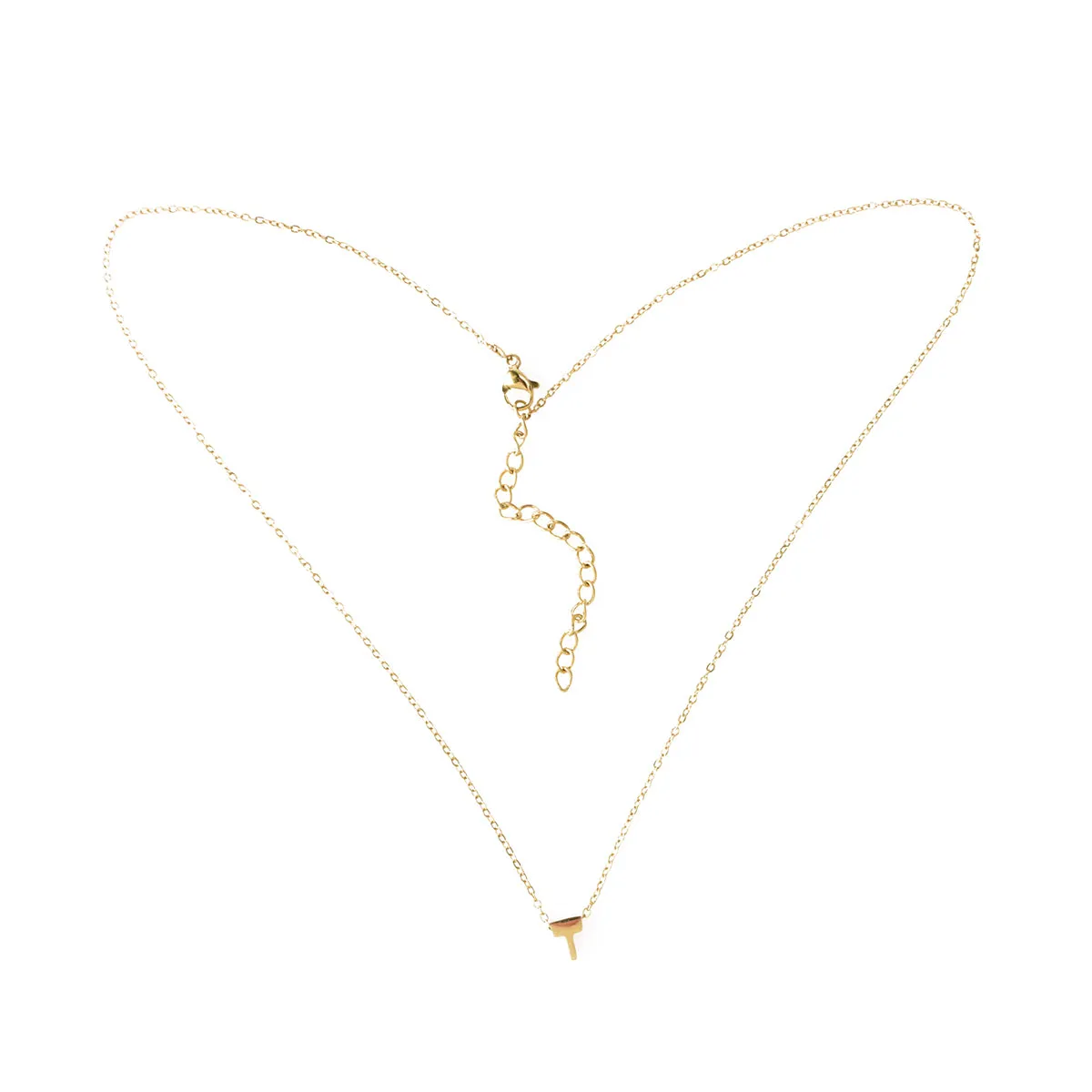 Mini Letter Necklace, Gold