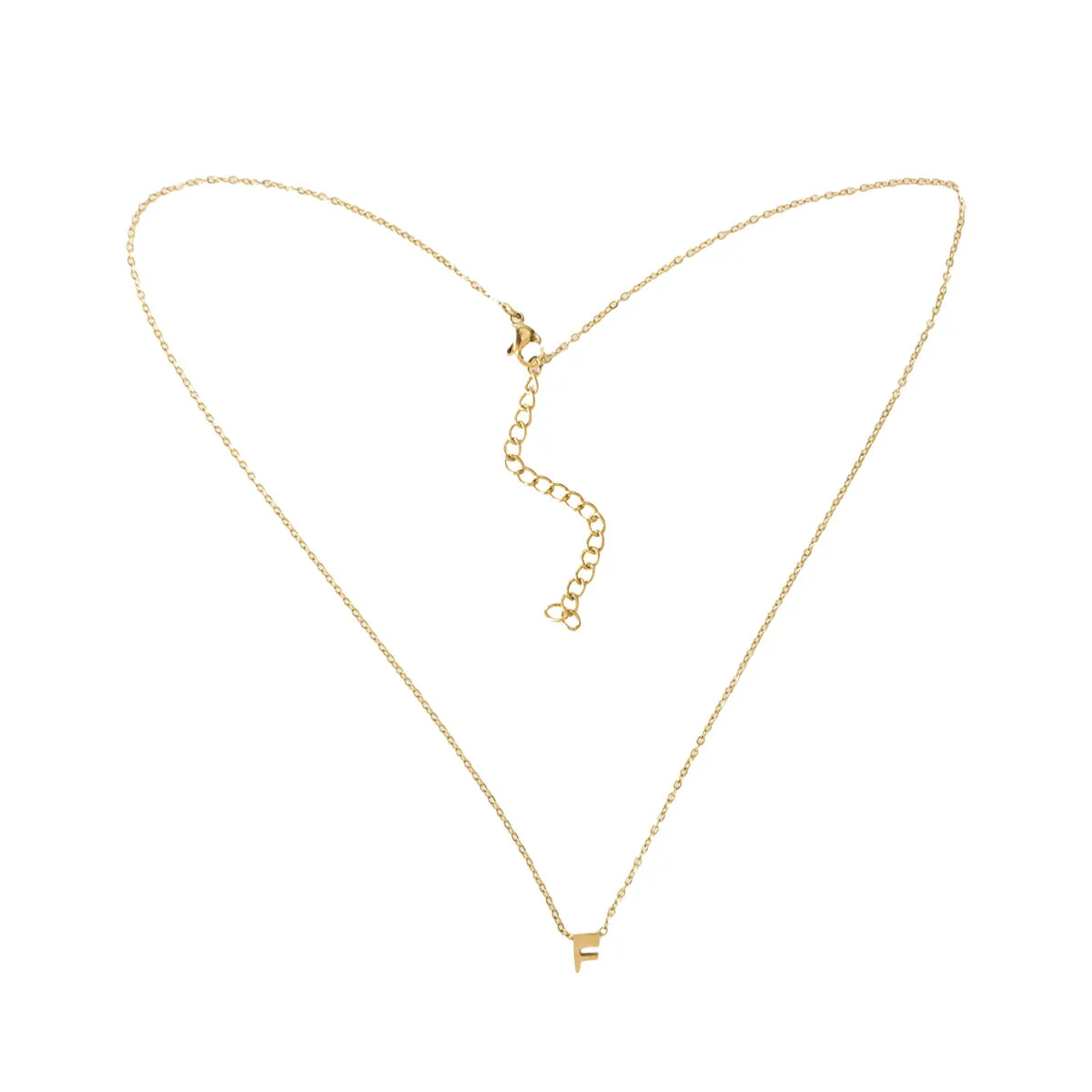 Mini Letter Necklace, Gold