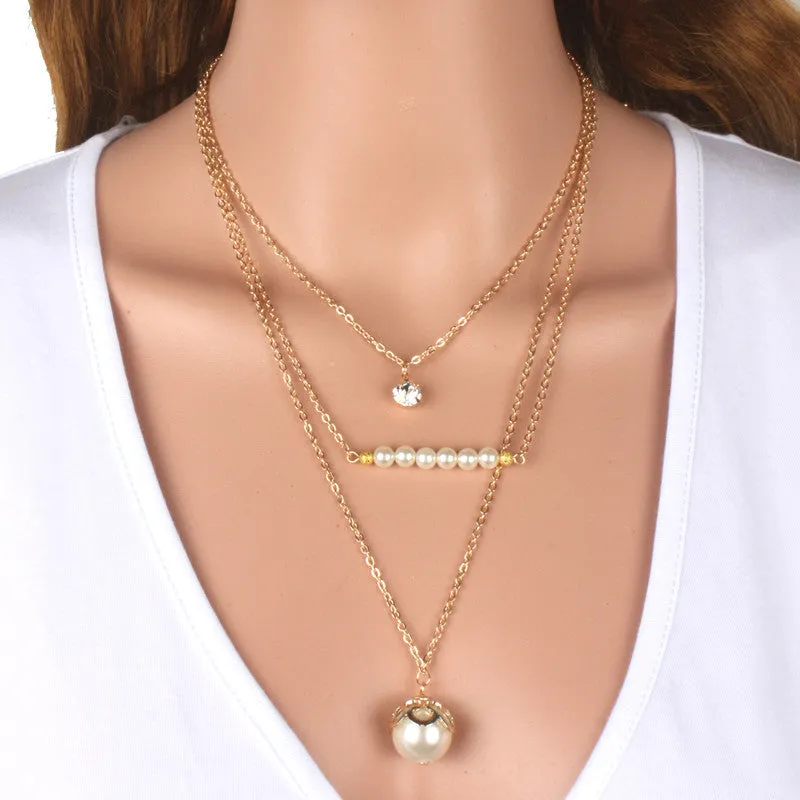 Multilayer necklace fashion accessories gold cross popular maxi female long chain necklaces & pendants statement women jewelry