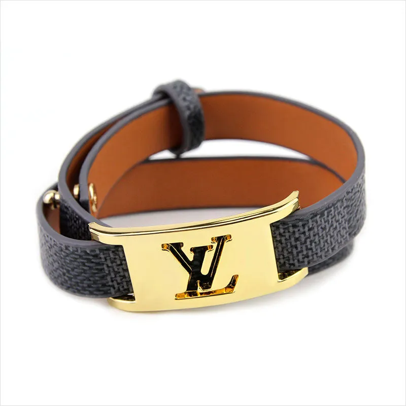 New Fashion 16 Design Famous Brand Bracelet Bangle Designer Letter Wrap Leather Bracelet For Women Man Pulseiras