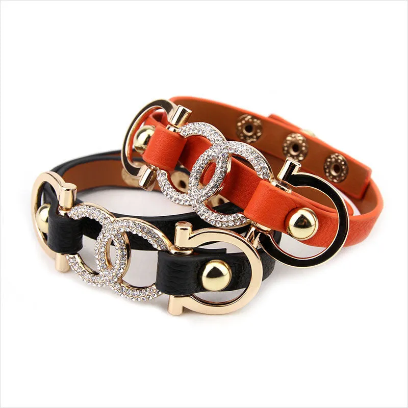 New Fashion 16 Design Famous Brand Bracelet Bangle Designer Letter Wrap Leather Bracelet For Women Man Pulseiras