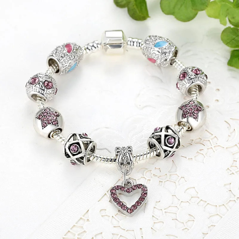 New Fashion Bracelet DIY Bead Bracelets Charm Bracelets for Women Silver Plated Chain Bracelet Beads Jewelry Best Gfit