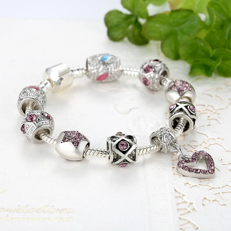 New Fashion Bracelet DIY Bead Bracelets Charm Bracelets for Women Silver Plated Chain Bracelet Beads Jewelry Best Gfit