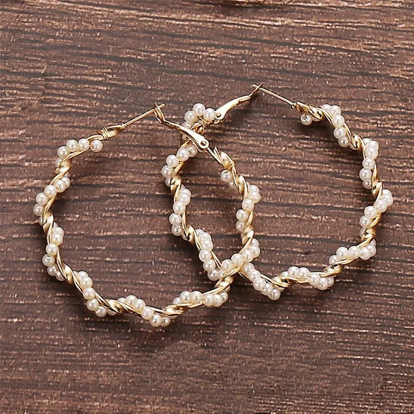 Pearl Hoop Earrings