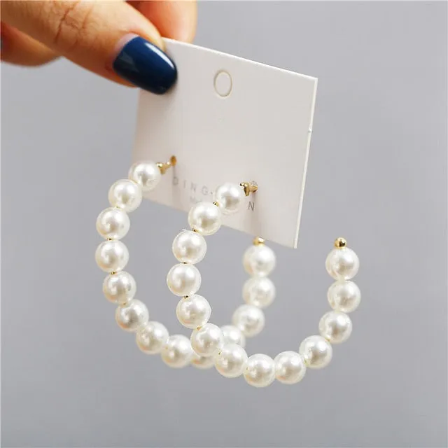 Pearl Hoop Earrings