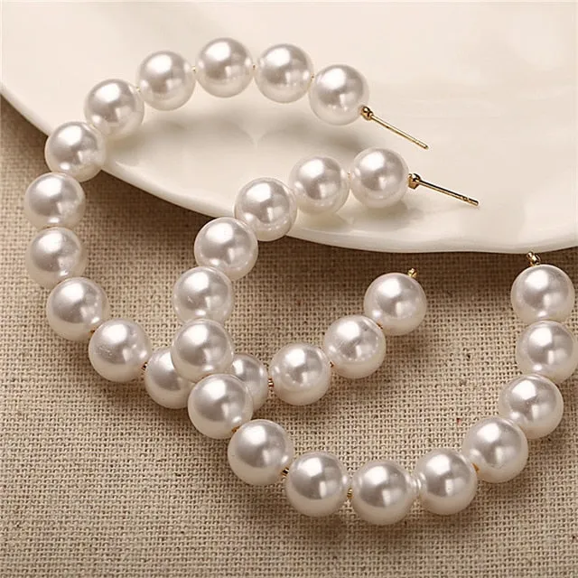 Pearl Hoop Earrings