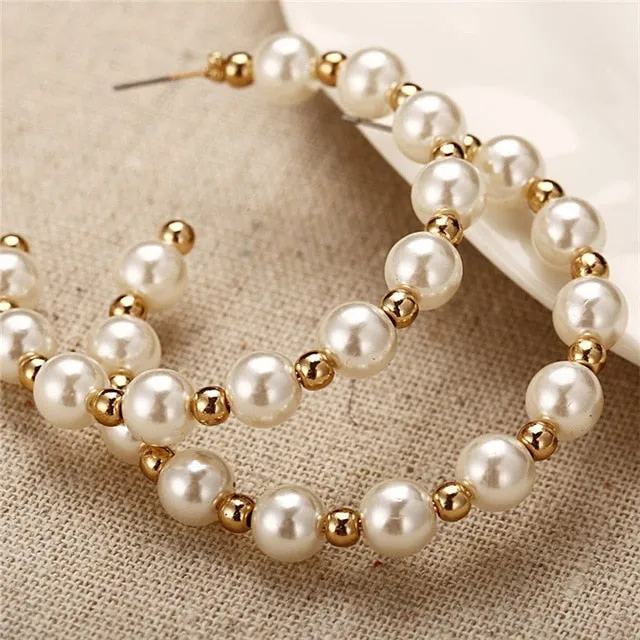 Pearl Hoop Earrings