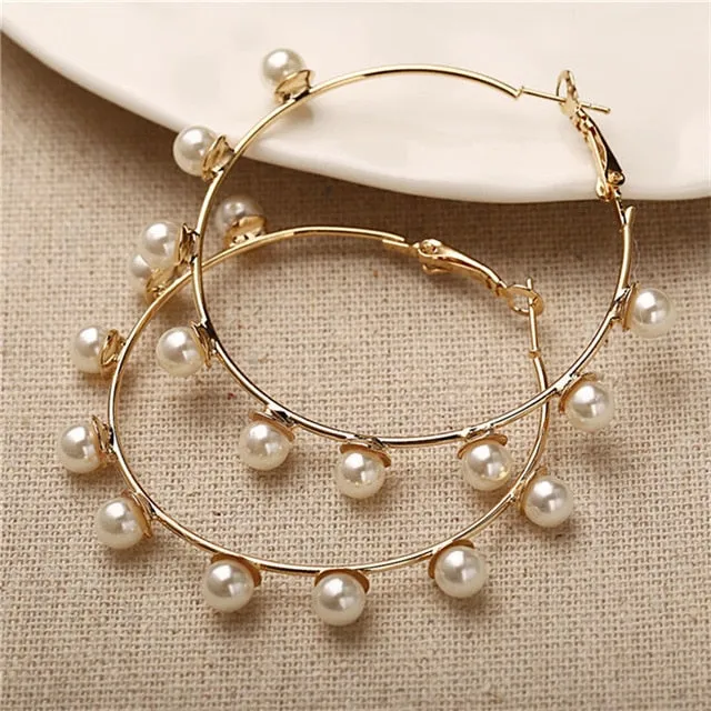 Pearl Hoop Earrings