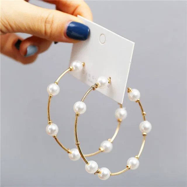 Pearl Hoop Earrings