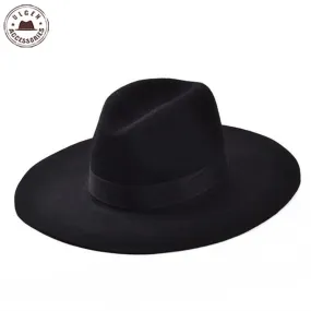 Spring and Autumn Flat Brimmed Fedora Hats